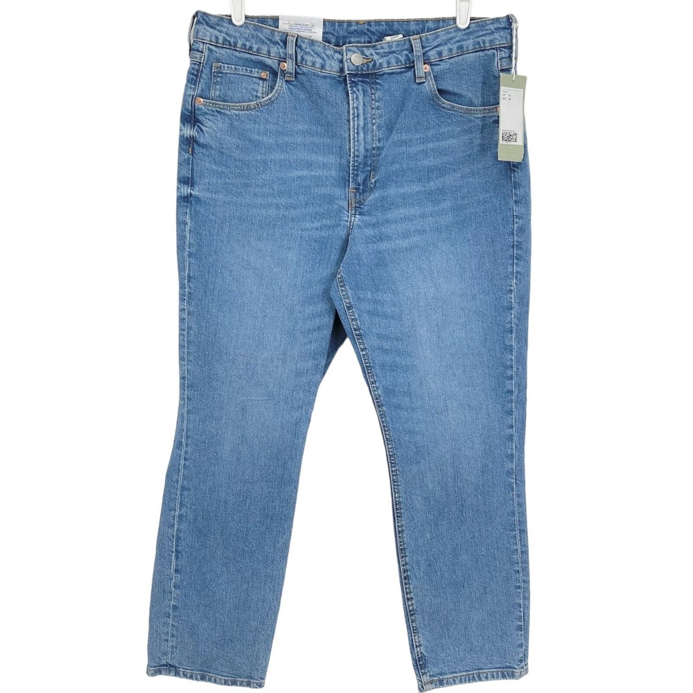 H.M. Women's Denim Ankle Jeans Size 14 Vintage Slim High Waist Stretch Blue NWT